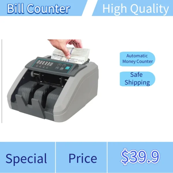 Huaen-307 Automatic Money Counter | Bill Counting Machine with LED Display, UV & MG Detection