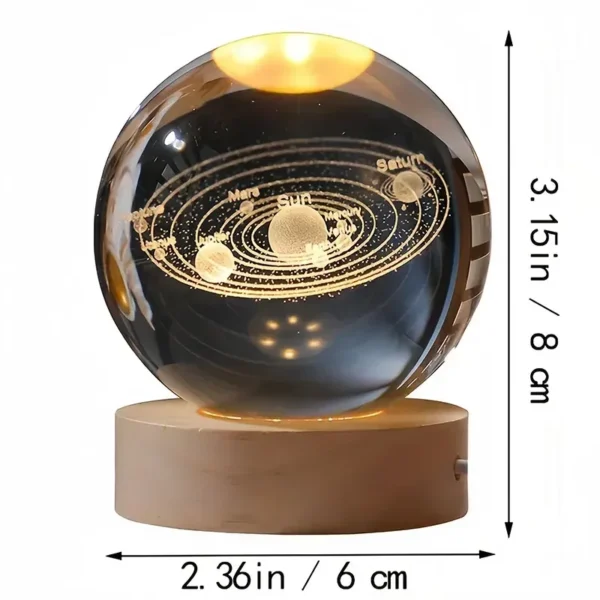 3D Crystal Glass Earth Globe | 6cm Solar System Desktop Decoration - Image 2