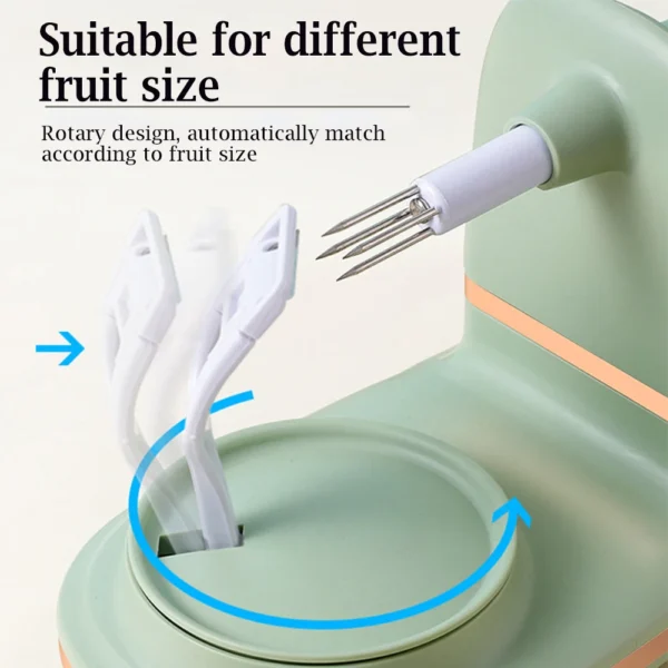 Hand-Cranked Manual Fruit Peeler | Multifunctional Apple & Pear Slicer with Divider & Spare Blades | Kitchen Tool - Image 2