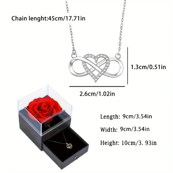 Elegant Infinity Heart Pendant Necklace – Luxurious Rose Gift Box Included | Perfect Christmas, Valentine’s Day & Anniversary Gift for Girlfriend or Wife - Image 4