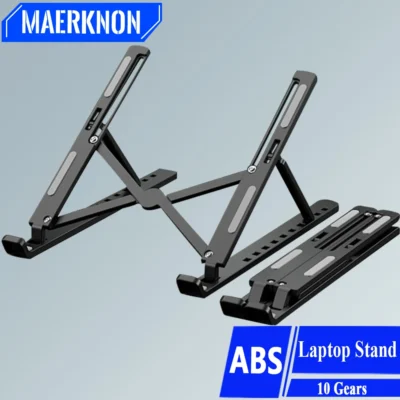 Foldable Laptop Stand | Adjustable Portable Notebook Holder for MacBook Air/Pro | ABS Support Base for Convenient Use