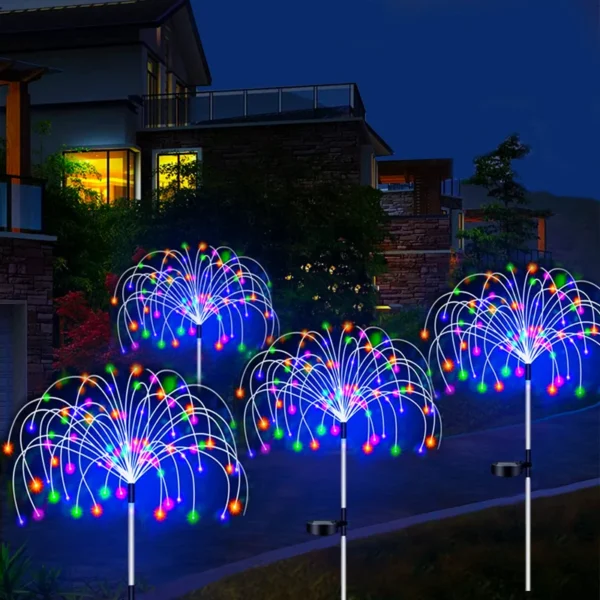 Solar-Powered Firework LED Stake Lights – Outdoor Garden Pathway Fairy Lights | Waterproof Yard & Patio Decor for Landscape Lighting - Image 6