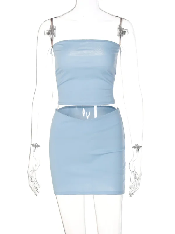 Dulzura Women's 2025 Spring Collection – Stylish Tube Top & Mini Skirt Two-Piece Sets | Perfect for Parties, Clubs, Vacations | Wholesale Business Essentials - Image 5