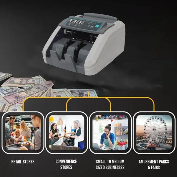 Huaen-307 Automatic Money Counter | Bill Counting Machine with LED Display, UV & MG Detection - Image 5