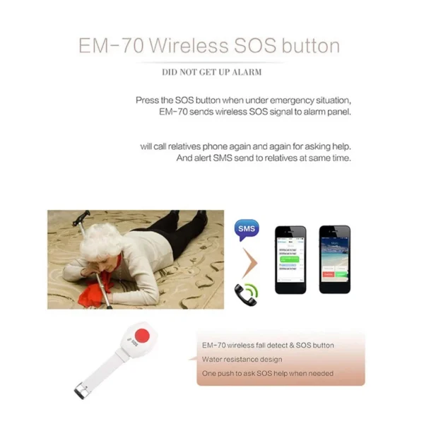 T88C Panic Button RF 315MHz | SOS Emergency Alarm Bracelet for Elderly | GSM Home Security System - Image 6