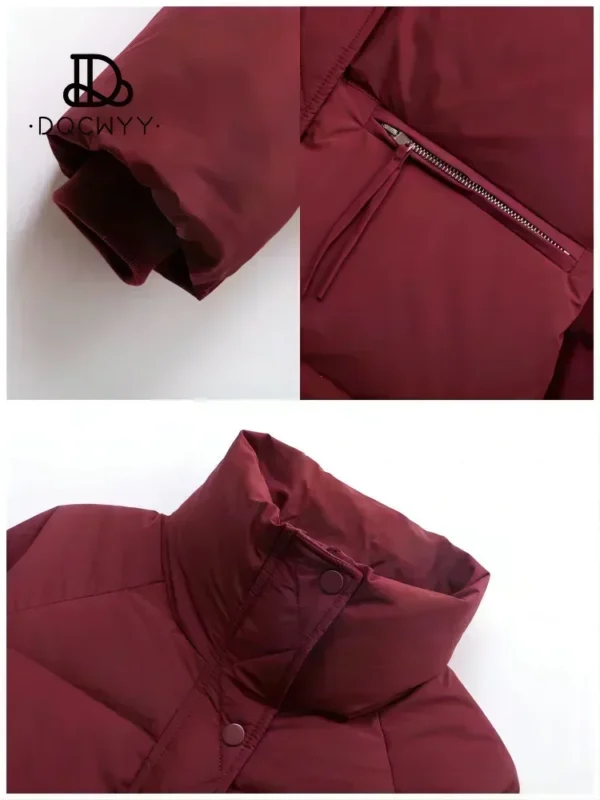 2025 Women's Winter Jacket – Korean Fashion Stand Collar Cotton-Padded Coat | Thickened & Stylish Short Bread Jacket for Cold Weather - Image 6