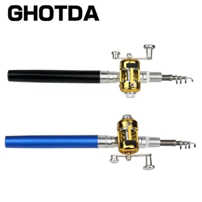 Mini Portable Fishing Rod | Pen-Shaped Aluminum Alloy Pocket Fishing Pole with Reel | Compact & Lightweight Design