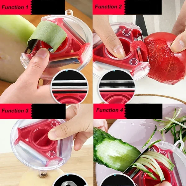 Stainless Steel 3-in-1 Vegetable & Fruit Peeler | Multifunctional Shredder & Peeling Tool | Kitchen Accessories - Image 4