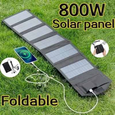 6-Fold 800W Foldable Solar Panel – 20Wh Portable USB Charger | 5V DC Full-Time Power Supply for Mobile Devices