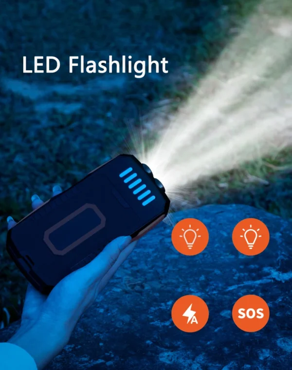 Top 10 100000mAh Solar Power Bank – Qi Wireless Charger for iPhone 12, Samsung S21, Xiaomi | Portable LED External Battery with Solar Charging - Image 2