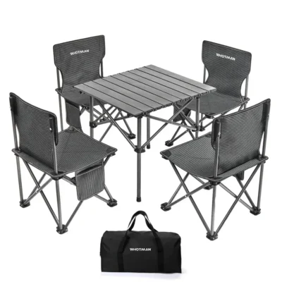Portable Camping Table & Folding Chair | Waterproof Ultra-Light Picnic Table for Outdoor Garden & Travel