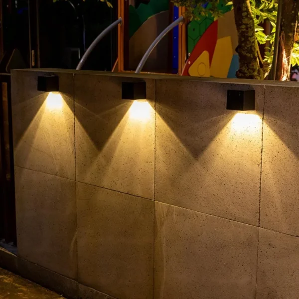 LED Solar Light Outdoor Garden Square Wall Lamp Outdoor Courtyard Garden Fence Lighting Wall Decoration Lamp - Image 2