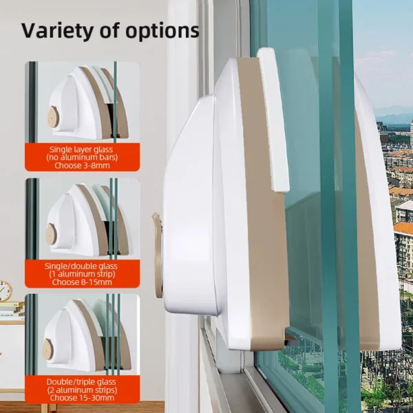 Magnetic Window Cleaner Brush | Double-Sided Wiper with Automatic Water Discharge | Household Glass Cleaning Tool - Image 5
