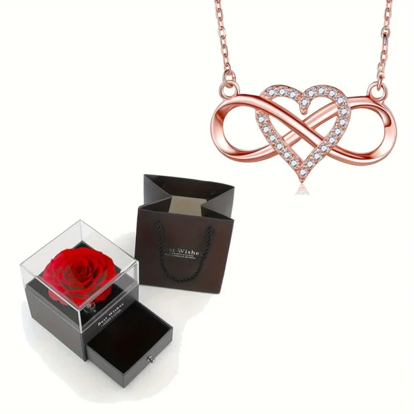 Elegant Infinity Heart Pendant Necklace – Luxurious Rose Gift Box Included | Perfect Christmas, Valentine’s Day & Anniversary Gift for Girlfriend or Wife - Image 6