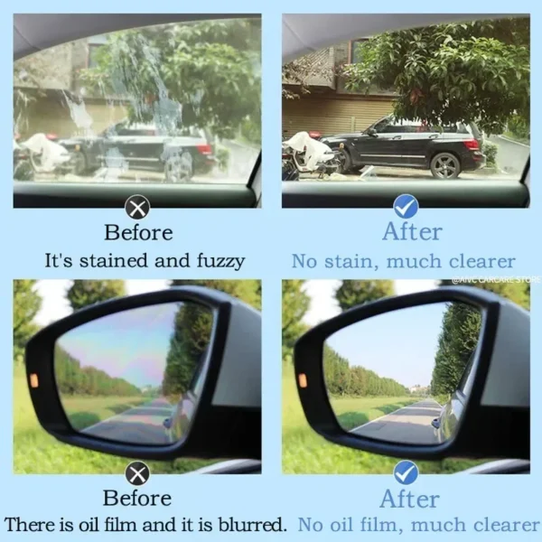Car Glass Oil Film Remover | AIVC Glass Polishing Compound | Windshield Cleaner for Clear Auto Window Detailing - Image 6