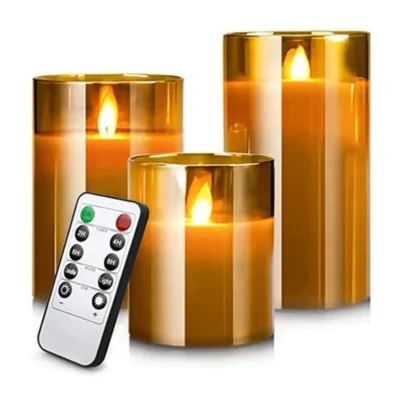 LED Electronic Candles | Acrylic Candle Decorations with Remote Control & Timer | Perfect for Christmas & Wedding Events