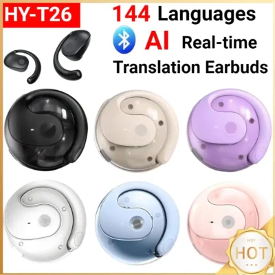 Wireless Bluetooth AI Translation Earphones | Real-Time 144 Language Support | Travel & Business Headphone Translator