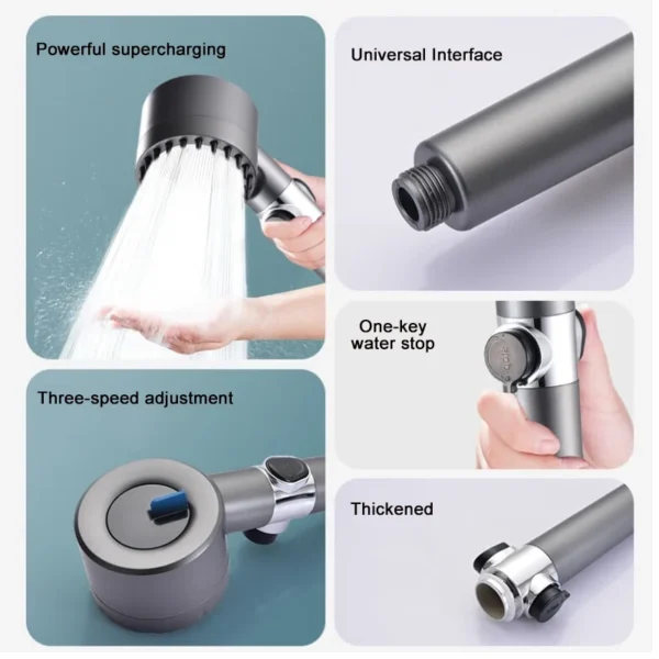 Xiaomi 4-Mode High-Pressure Shower Head | One-Key Water Stop & Massage Function | Filtered Showerhead for Bathrooms - Image 6
