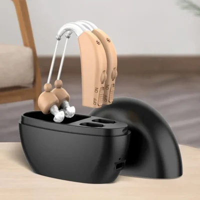 Portable Rechargeable Hearing Aid | Magnetic Charging Sound Amplifier for Elderly & Deaf | Compact & Lightweight Design