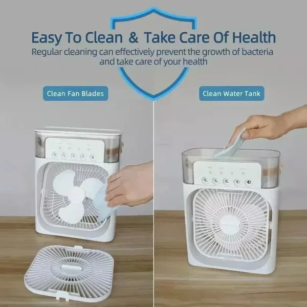 Portable 3-in-1 Air Cooler | Mini Fan, Humidifier & LED Night Light | Home Air Conditioner Alternative - Image 6