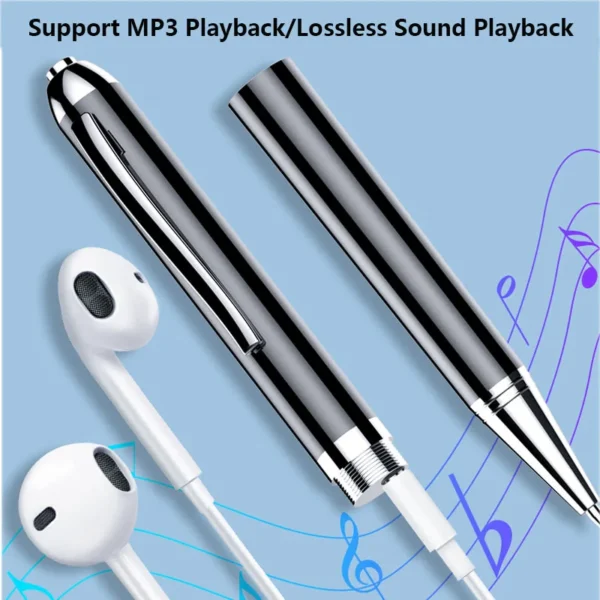 256GB Voice Recorder Pen | Mini Professional Audio Dictaphone with Noise Reduction | MP3 Player & Sound Recording Tool - Image 4
