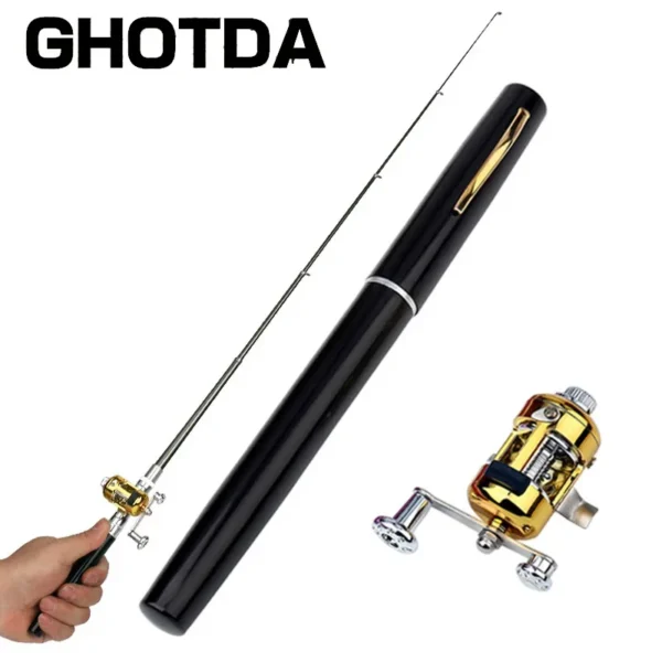 Mini Portable Fishing Rod | Pen-Shaped Aluminum Alloy Pocket Fishing Pole with Reel | Compact & Lightweight Design - Image 3