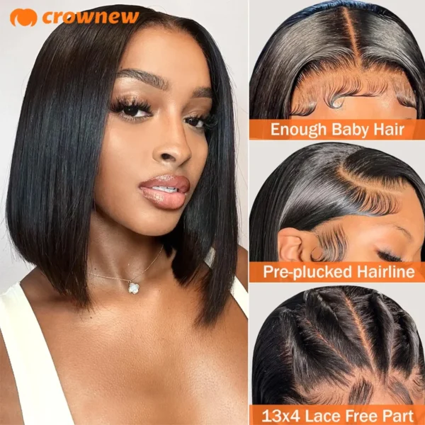 Bob Wig 100% Human Hair | HD Transparent 13x4 Lace Front Wig | Straight Bob Wig for Women | Affordable Luxury - Image 2