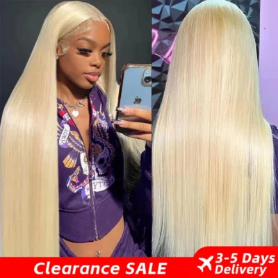 Blonde 613 Lace Front Wig | 13x6 HD Human Hair Wig for Women | Pre-Plucked Straight Hair, Dye-Friendly Design