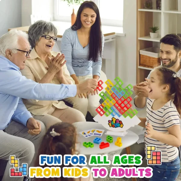 Tetra Tower Balance Stacking Game | Fun Building Blocks Puzzle for Kids & Adults | Perfect for Family Game Nights & Parties - Image 3