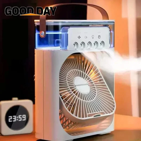 Portable 3-in-1 Air Cooler | Mini Fan, Humidifier & LED Night Light | Home Air Conditioner Alternative