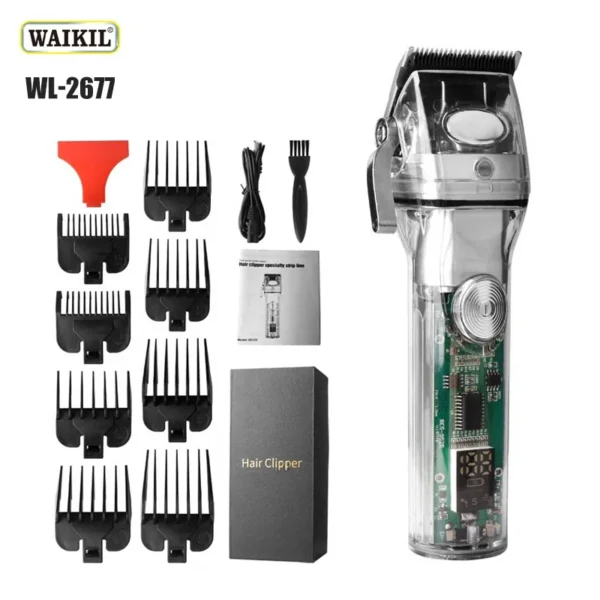 WAIKIL Men's Multi-Functional Electric Barber Trimmer | Intelligent Digital Display & USB Charging | Cordless Hair Styling Tool