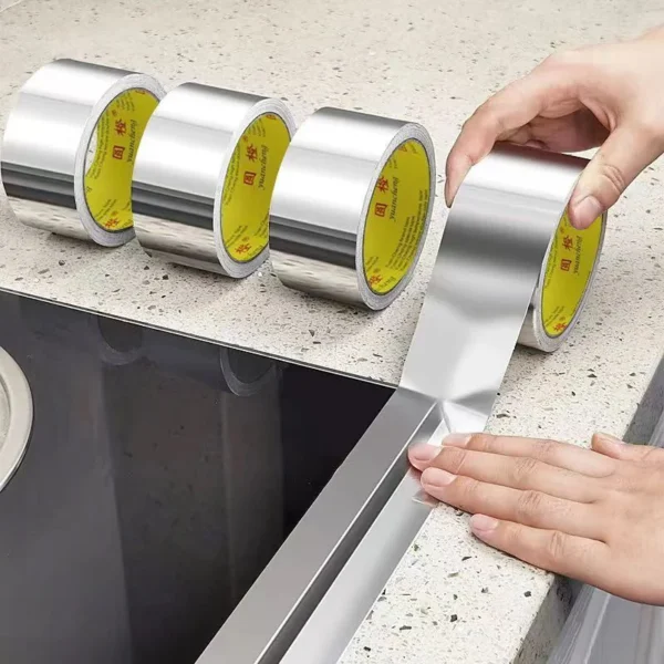 High-Temperature Aluminum Foil Tape | Heat-Resistant Adhesive Sealing Tape for Kitchen & Pipe Repairs | Leak-Proof Insulation - Image 6