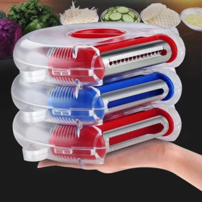Stainless Steel 3-in-1 Vegetable & Fruit Peeler | Multifunctional Shredder & Peeling Tool | Kitchen Accessories