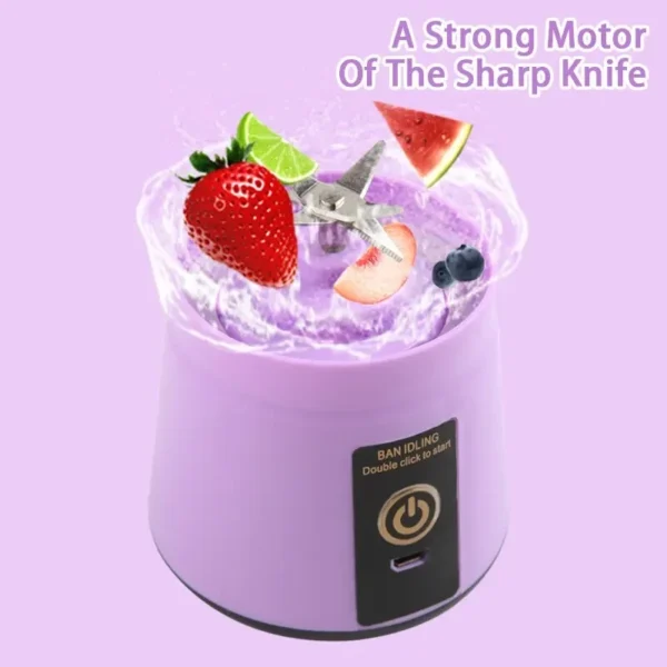 Portable Mini Fruit Juicer | 6-Blade USB Electric Blender Bottle | Personal Juice Cup for Home & Kitchen Use - Image 4