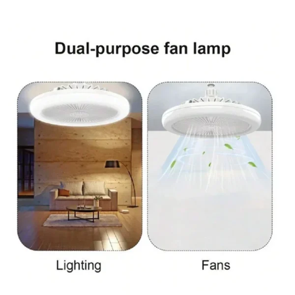 E27 LED Smart Fan Light – Remote-Controlled 3-Speed Whisper-Quiet ABS Blades | 36W Lighting + 4W Energy-Saving Silent Air Supply - Image 2