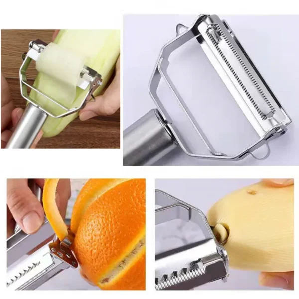 Multifunctional Kitchen Peeler | Stainless Steel Vegetable & Fruit Peeler | Durable Potato Slicer & Carrot Shredder - Image 4