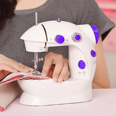 Portable Electric Sewing Machine | Household Beginner-Friendly DIY Sewing with Light & Speed Control | Home Sewing Accessory