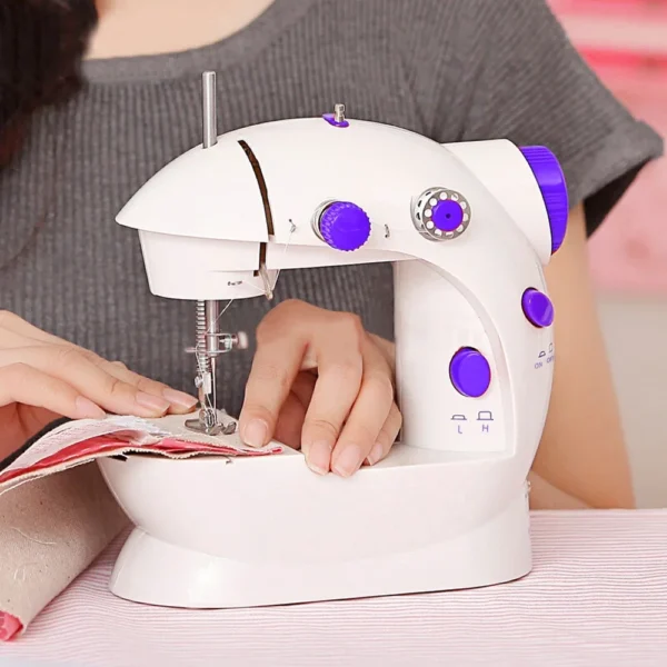Portable Electric Sewing Machine | Household Beginner-Friendly DIY Sewing with Light & Speed Control | Home Sewing Accessory