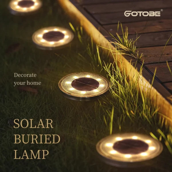 IP68 Waterproof Solar Ground Lights – LED Outdoor Path & Deck Lighting | Lawn, Driveway, and Garden Decorative Lamps with Lighting Control