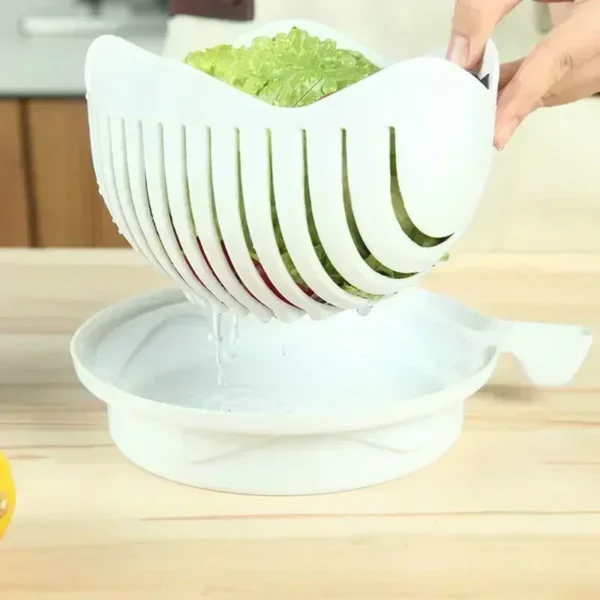 Vegetable Salad Chopper | Cutting Bowl for Slicing Fruits & Vegetables | Kitchen Tools & Gadgets for Quick Meal Prep - Image 4