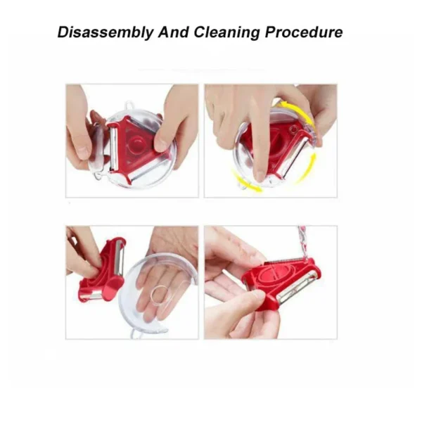 Stainless Steel 3-in-1 Vegetable & Fruit Peeler | Multifunctional Shredder & Peeling Tool | Kitchen Accessories - Image 6