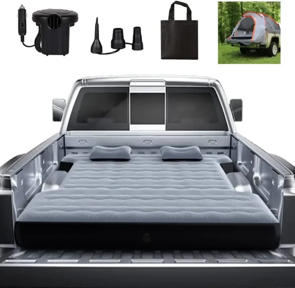 Camping Pickup Truck Bed Air Mattress | Thick Inflatable Air Bed with Pillow | Sleep Pad for Trucks 5.5-5.8 ft