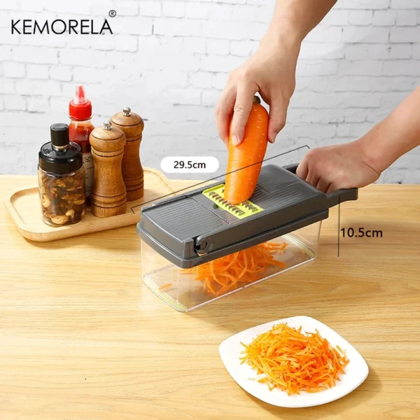 14/16-in-1 Multifunctional Vegetable Chopper | Onion Slicer, Food Grater & Dicer | Handle Kitchen Cutting Tool - Image 6